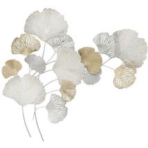Décoration murale en métal 3D avec feuilles de Ginkgo Silvy