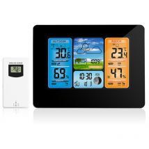 Thermomètre intérieur/extérieur sans fil, station météo avec horloge atomique, USB 197 pieds (60 m), thermomètre hygromètre haute précision, écran