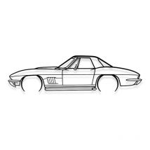 Shape Paris - corvette 327 1967 - décoration murale en métal - Silhouette de voiture, Œuvre d'Art Iconique rétro et pour la Décoration d'Intérieur de