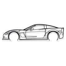 Shape Paris - corvette C6 Z06 - décoration murale en métal - Silhouette de voiture, Œuvre d'Art Iconique rétro et pour la Décoration d'Intérieur de