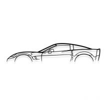 Shape Paris - corvette C6 ZR1 - décoration murale en métal - Silhouette de voiture, Œuvre d'Art Iconique rétro et pour la Décoration d'Intérieur de