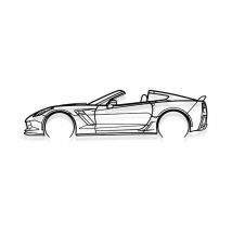 Shape Paris - corvette C7 Z06 - décoration murale en métal - Silhouette de voiture, Œuvre d'Art Iconique rétro et pour la Décoration d'Intérieur de