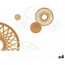 Gift Decor - Décoration murale giftdecor 23smb1746 white brown metal 71,1 x 3,8 x 42,5 cm (4 pièces)