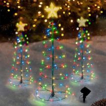 Decoration Noel Exterieur Solaire Sapin, Sapin De Noel Led En Metal Prime, Petit Sapin De Noel Artificiel Lumineux Led, Deco De Noel Jardin Americaine