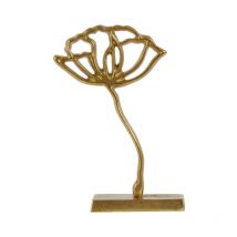 Décoration rose métal bronze 22x6x36cm