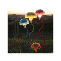 Lampe solaire Mushrooms – Luminaire d'extérieur – Panneau solaire intégré – 1 LED – Plastique – 4 coloris disponibles