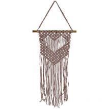 Dekodonia S3007562 Décoration suspendue en coton et bambou, violet, 30 x 1 x 73 cm