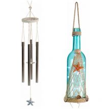 Gift Decor S3601458 Pendentif en cristal et lumières led, multicolore, 9 x 90 x 9 cm