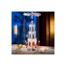 Le Poisson Qui Jardine - Décoration xxl Pyramide bougeoir de Noël en bois blanc 60 cm