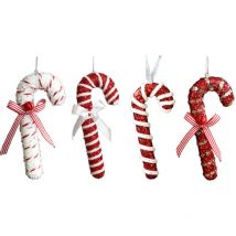 Serbia - Décorations d'arbre de Noël,4pcs 17 cm Suspension sucre d'orge de Noël,Pendentif bonbons de Noël,Canne de décoration de sapin de Noël