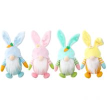 Décorations de Gnome de Pâques, 4 Paquets de lapin de Pâques en peluche fait à la main pour la Suède Scandinave Pixie Plush Doll Gift Cute Easter