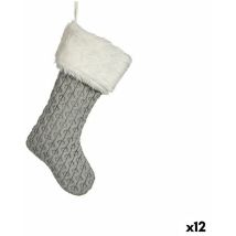 Krist+ - Ornement de bas de Noël de christmas grey fabric 28 x 4 x 46 cm (12 pièces)