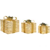 Dkd Home Decor - Ornement de Noël White Red Gold 25 x 25 x 25 x 25 cm (3 Pieces) - - Brand ean : 8424002069285