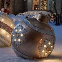 Cyslmuk - Décorations de Noël en plein air Boule de Noël gonflable géante Ballons de décoration de Noël en pvc 60 cm Boules de Noël gonflables