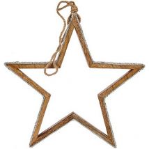 Ornement de Noël star glitter star silhouette 31 x 5,5 x 60 cm silver wood