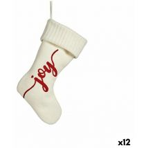 Krist+ - Ornement de Noël Bas de joie ofChristmas White Tissu 28 x 4 x 46 cm (12 pièces)