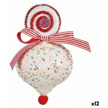 Ornement de Noël en forme de goutte White 11 x 17 x 11 cm (12 pièces) - Krist+