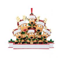 Fei Yu - Décorations de Noël personnalisées Ornement d'élan de Noël Décoration d'arbre de Noël en famille de rennes