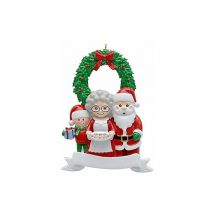 Décorations De Noël, Santa Claus Christmas Tree Hanging Ornaments,Décorations De Vacances Familiales En Résine De Bénédiction De Nom De icolage,