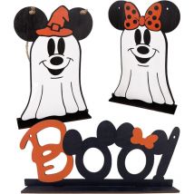 Décorations de souris d'Halloween, panneaux de centre de table en bois Happy Halloween - 3PCS