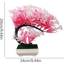Décorations d'enterrement de vie de jeune fille : plantes artificielles en pot, fleurs artificielles en plastique, paons, bonsaï, décoration