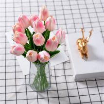 Décorations d'extérieur, 10 tulipes artificielles, fausses fleurs pour décoration printanière, fête des mères, cuisines, bureaux, mariages, bouquets