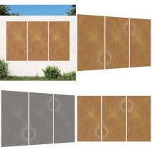 Décorations murales jardin 3 pcs 105x55 cm design du soleil - décoration murale de jardin - décorations murales de jardin - Home & Living - Brun