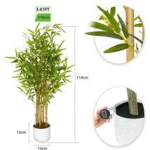 Mcc Direct - Decorative Artificial Bamboo Tree with Plastic Planter and Artificial Moss 110cm