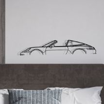 Decorazione da parete in metallo - 911 targa mod 992 - Decorazione da parete in metallo - Silhouette auto - 80CM