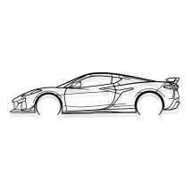 Decorazione da parete in metallo - corvette dettagliata C8 Z06 - Decorazione da parete in metallo - 120 cm