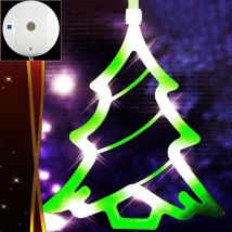 Decorazione di Natale Natalizia Con 8 Led da Appendere a Batteria Forma Albero