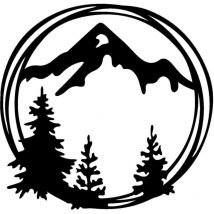 Decorazione in Metallo Montagna 23, Metallo, Nero, 45x0,15x44 cm