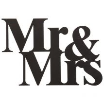 Decorazione da Parete in Metallo Mr and Mrs, Metallo, Nero, 50x1,5x35 cm