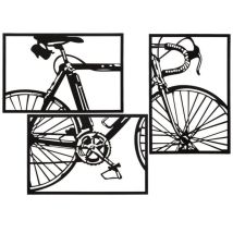 Charme1921 - Decorazione Parete Bicicletta Set 3 Pezzi Cm 40x1,3x60 (singolo Pezzo) - Bike