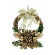 Decorazione per porta corona natalizia - colore oro - addobbo di natale