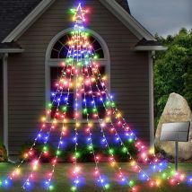 Shyf - Decorazione natalizia Decorazione solare da giardino Luci stellari 344 led 8 modalità Luci solari impermeabili da giardino Luci stellari per
