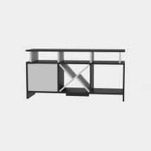 Decorotika - Auburn 120 Cm Modern tv Stand tv Cabinet tv Console tv Unit With a Drop Down Cabinet X-Shaped Shelf And Open Shelves - Anthracite and