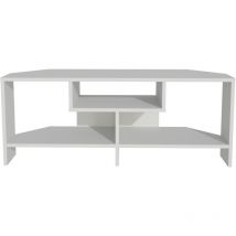 Decorotika - Maldives Corner tv Stand tv Cabinet tv Unit with Open Shelves - White