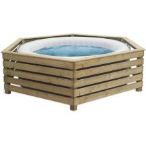 Decorspa - Entourage et protection Bois pour Spa Gonflable ronds ou carré 180cm maxi
