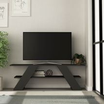 Decortie Farfalla Meuble Tv Moderne Centre Multimédia Tv Jusqu'à 48' Gris Anthracite 120cm