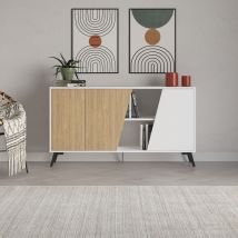 Venprodin - Decortie Fiona Console Sideboard Display Unit 150 White Oak - Oak