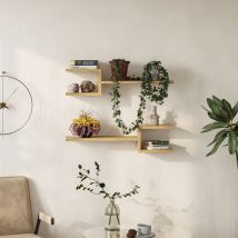Fork Modern Floating Shelf Set - Oak - Oak - Decortie