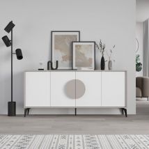 Decortie Gora Console Sideboard Display Unit 180Cm - Mocha Grey / White
