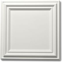 Décor du mur prêt à poser Maureen - polyuréthanne - blanc - effet boiserie - 50 x 50 x 3 cm - 8 sach. (=2 m2) - Decosa