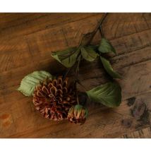 Hill Interiors - Deep Mustard Dahlia Stem Artificial Plant - Plastic - L28 x W28 x H62 cm