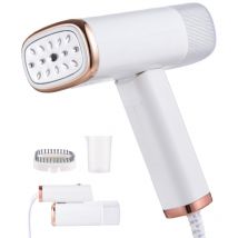 Meterk - Défroisseur vapeur portable pliable pour vêtements de voyage, puissance 1000 w, or blanc