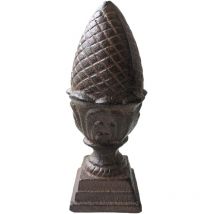 Dehner - Statuetta Decorativa a Forma di pigna, ø 8,8 cm, Altezza 22 cm, in ghisa, Marrone