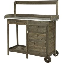 Tavolo per Piante in Legno Hamilton, ca. 125 x 112 x 46 cm, Legno di Abete fsc, Nero - Dehner