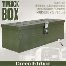 Deichselbox Grün Werkzeugkasten Truckbox Anhänger Kiste Abschließbar Alubox Transportbox Werkzeugbox Aluminium Aufbewahrungsbox Trucky