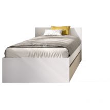 DEKIT TOP - CAMA DE 90X190 CON ARRASTRE - BLANCO / NATURAL - 67 x 95,8 x 194,8